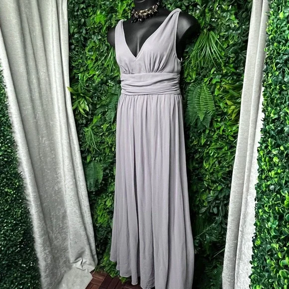 Ever Pretty Dress Gray Maxi Sleeveless Evening Gown Formal Party Large 3002 - Picture 1 of 9